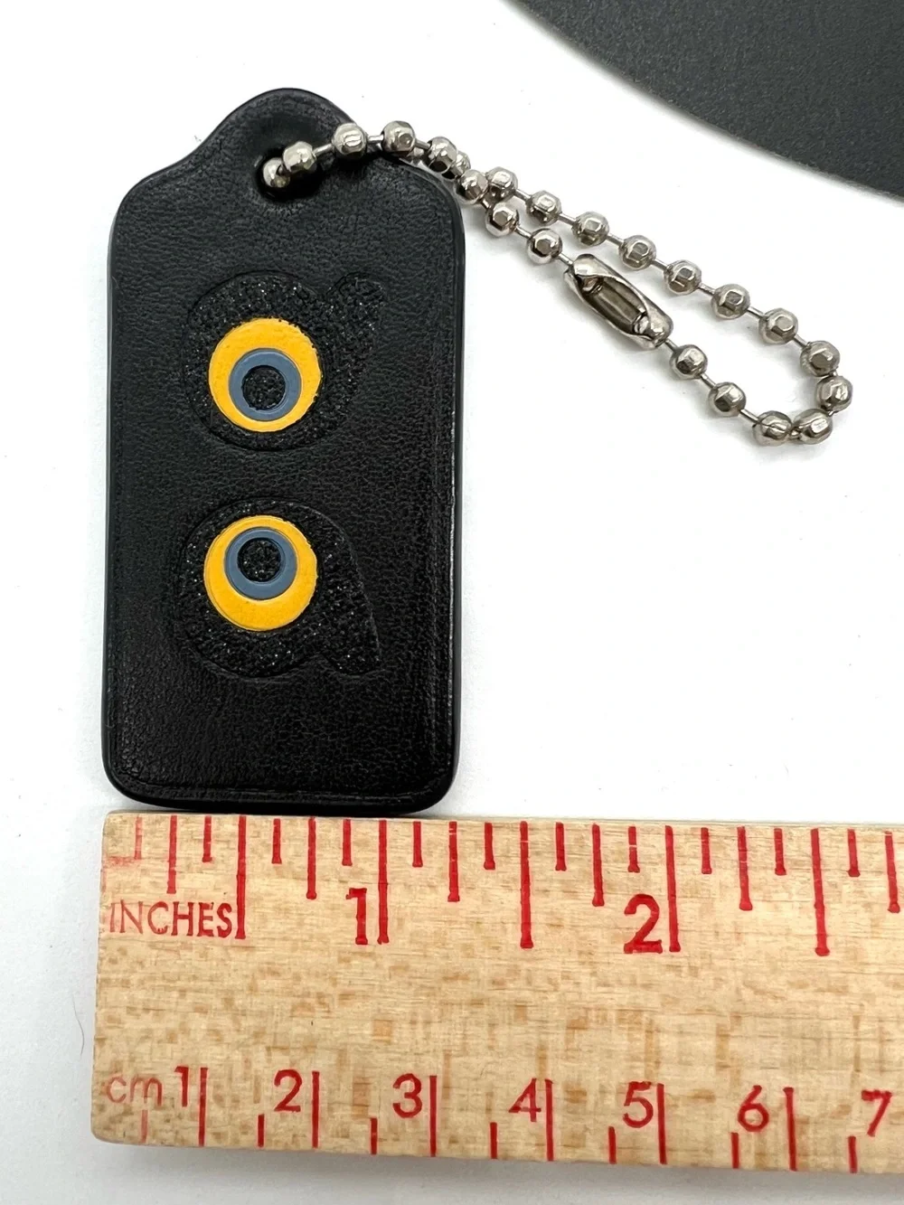 Coach Rare Holiday 2017 Owl Eyes Leather Bag Charm Hangtag Keychain #27829